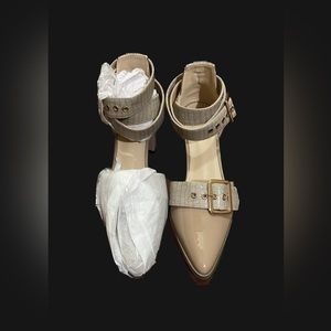 Diamond Pointed Toe Heels | Taupe